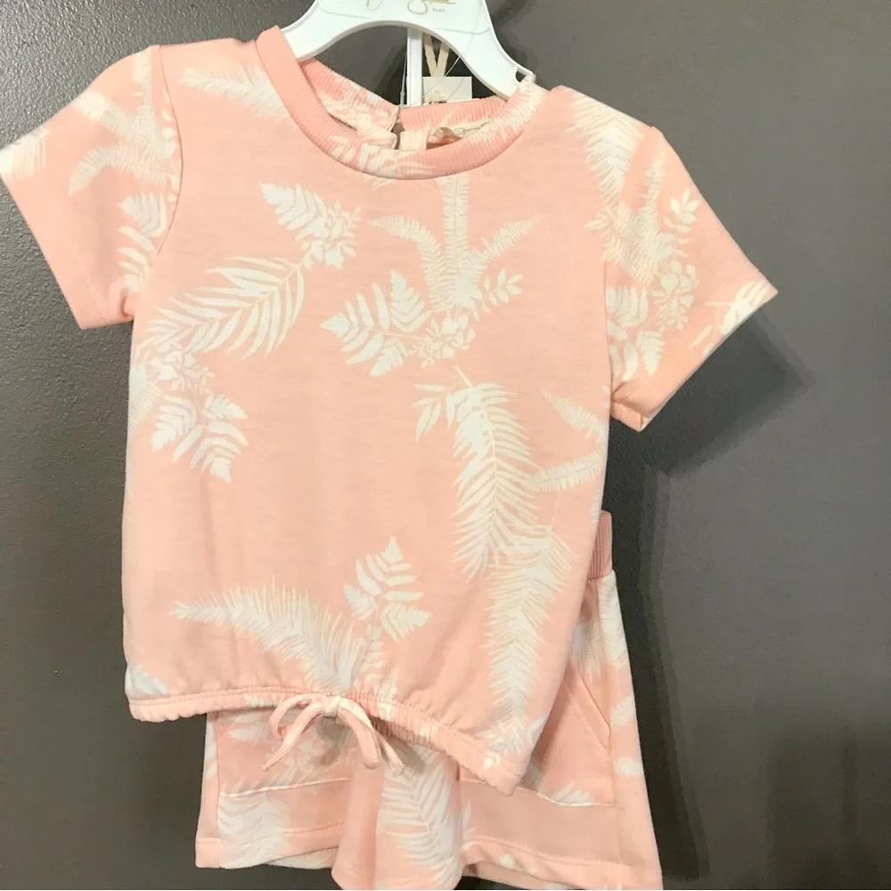 Jessica Simpson baby 24 months pink tropics 2 piece outfit - Picture 2 of 8